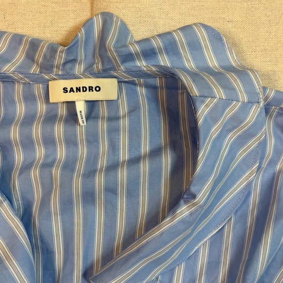 Sandro Blue and White Striped Blouse - Picture 4 of 6